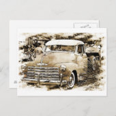 Chevy Chevrolet Truck aus den 50er Jahren Postkarte (Vorne/Hinten)