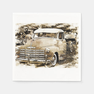 Chevy Chevrolet Truck aus den 50er Jahren Serviette