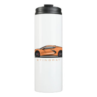 Chevy Corvette C8 Black Illustration Thermosbecher