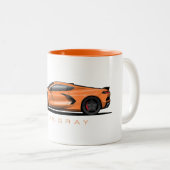 Chevy Corvette C8 schwarze Illustration Zweifarbige Tasse (VorderseiteRechts)