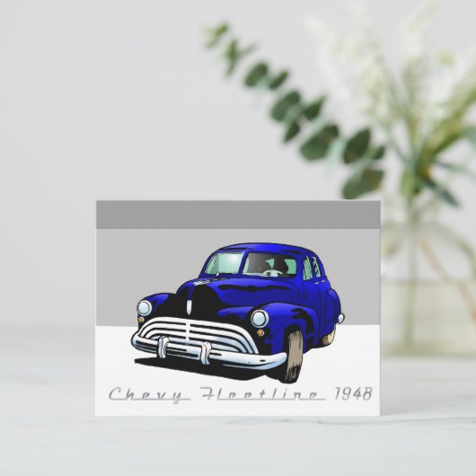 Chevy Fleetline 1948 Postkarte (Stehend Vorderseite)