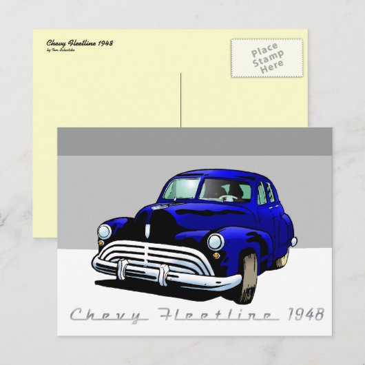 Chevy Fleetline 1948 Postkarte (Vorne/Hinten)