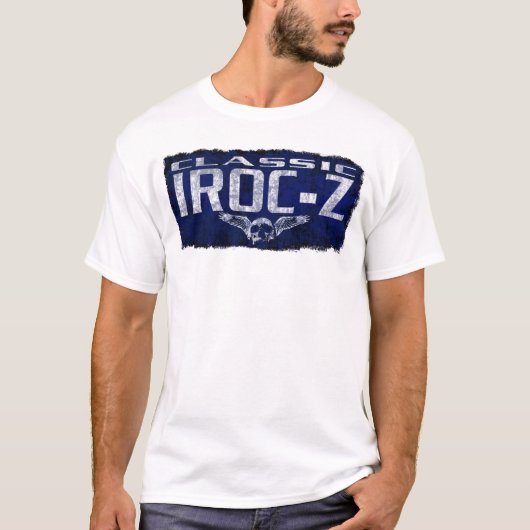 Chevy IROC Z Camaro blauer Klassiker Winged T-Shirt (Vorderseite)