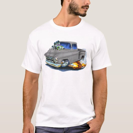 Chevy Lieferwagen-Grau 1957 T-Shirt (Vorderseite)