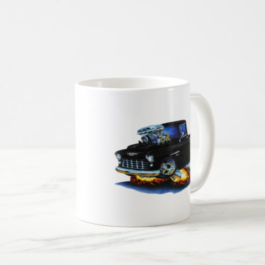 Chevy Lieferwagen-Schwarz-LKW 1955 Kaffeetasse (VorderseiteRechts)