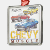 Chevy Muskel-Weihnachtsverzierung Ornament Aus Metall (Links)