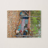 Chevy Nomade 1957, der in bewaldetem Junkyard Puzzle (Horizontal)