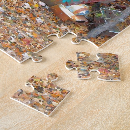 Chevy Nomade 1957, der in bewaldetem Junkyard Puzzle (Seite)