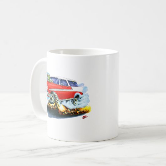 Chevy Nomade-Rot-Auto 1956 Kaffeetasse (Vorderseite Links)