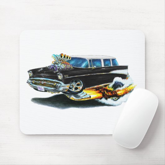 Chevy Nomade-Schwarz-Auto 1957 Mousepad (Mit Mouse)