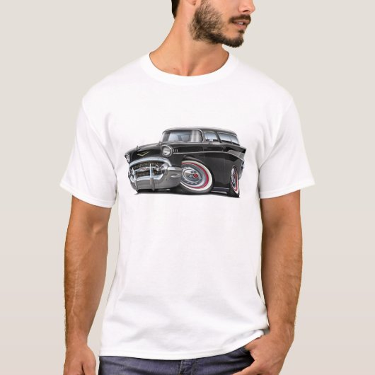 Chevy Nomade-Schwarz-Auto 1957 T-Shirt (Vorderseite)