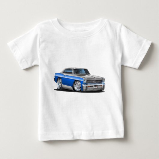 Chevy Nova-Blau-Graues Auto Baby T-shirt (Vorderseite)