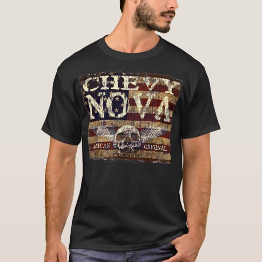 Chevy Nova-Entwurf gegen abgefressene Flagge T-Shirt (Vorderseite)