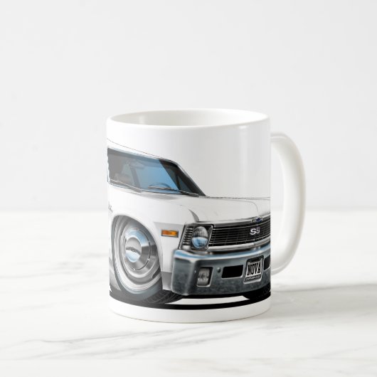Chevy Nova-Weiß-Auto Kaffeetasse (VorderseiteRechts)
