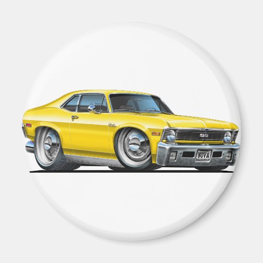 Chevy Nova Yellow Car Magnet (Vorne)