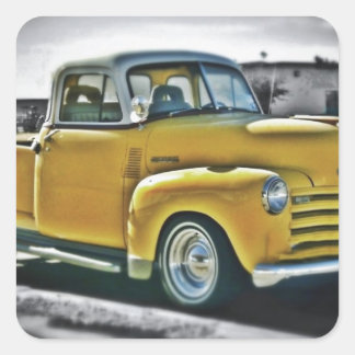 Chevy Pick Up Quadratischer Aufkleber