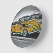 Chevy Pick Up Runde Wanduhr (Winkel)