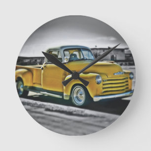 Chevy Pick Up Runde Wanduhr