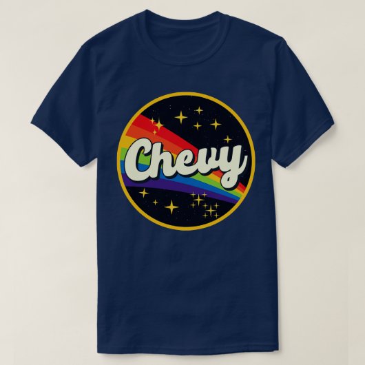 Chevy Rainbow in Space Vintag Style T-Shirt (Design vorne)