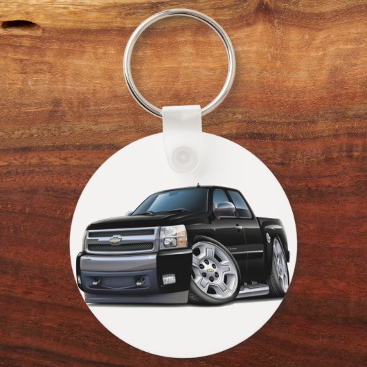 Chevy Silverado Black Extended Cab Schlüsselanhänger (Vorderseite)