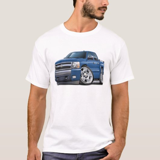 Chevy Silverado Dualcab blauer Granit-LKW T-Shirt (Vorderseite)