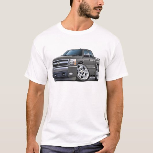 Chevy Silverado Dualcab Grau-LKW T-Shirt (Vorderseite)