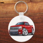 Chevy Silverado Dualcab Red Truck Schlüsselanhänger (Vorderseite)