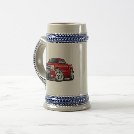 Chevy Silverado Dualcab Rot-LKW Bierglas (Vorderseite Links)