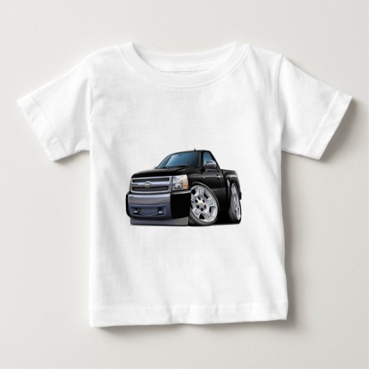 Chevy Silverado schwarzer LKW Baby T-shirt (Vorderseite)