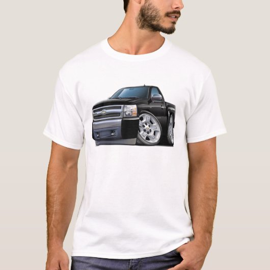 Chevy Silverado schwarzer LKW T-Shirt (Vorderseite)
