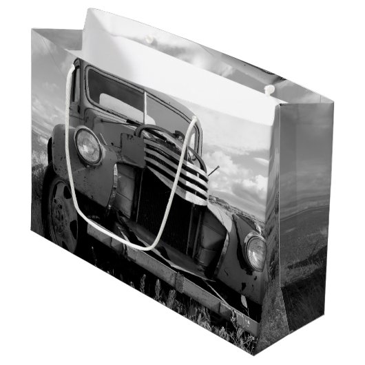 Chevy Truck Foto Geschenktasche aus den 50er Jahre Große Geschenktüte (Vorderseite Schrägansicht)