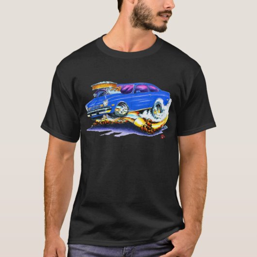 Chevy Vega Blau-Auto T-Shirt (Vorderseite)