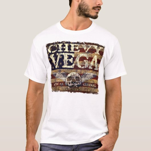 Chevy Vega Entwurf gegen abgefressene Flagge T-Shirt (Vorderseite)