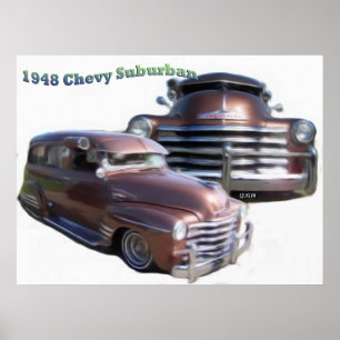 Chevy Vorstadtkunst-Druck 1948 III Poster