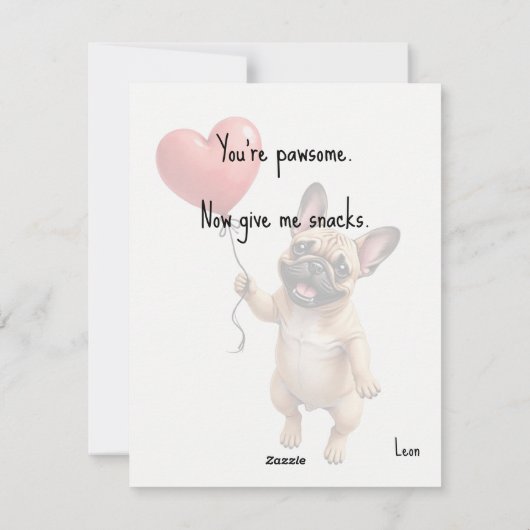 💘🐶Chew Love Carefully” Feiertagskarte (Rückseite)