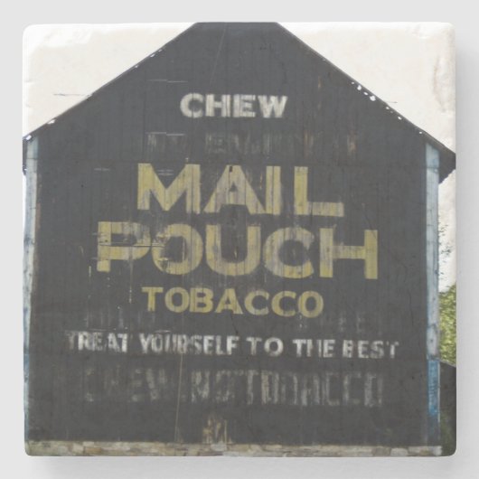 Chew Mail Pouch Vintage Scheune Americana Steinuntersetzer (Vorderseite)