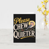 Chew Quieter Funny Vintage Bird Nature Illustratio Karte (Gelbe Blume)