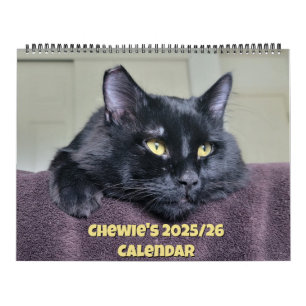 Chewie die schwarze Katze: 18 Monate Schnurrhaare, Kalender