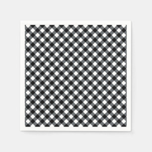 CHEX 12-BLACK-WHITE-PAPIERNAPKINS SERVIETTE