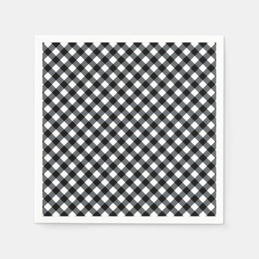 CHEX 12-BLACK-WHITE-PAPIERNAPKINS SERVIETTE (Vorderseite)