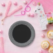 CHEX 12-SCHWARZ-WEISS-PAPIER-TELLER-2 PAPPTELLER (Party)