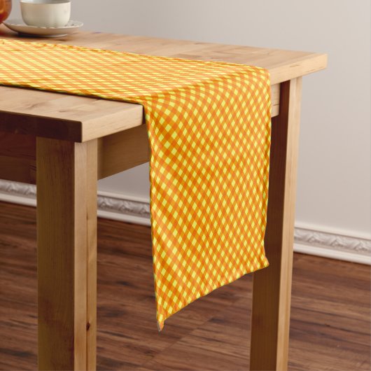CHEX 3-ORANGE YELLOW-COTTON TABLE RUNNER-14x72in Kurzer Tischläufer (Beispiel)
