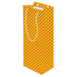Chex 3-ORANGE YELLOW-WINE FLASCHE GIFT BAG Geschenktüte Für Weinflaschen