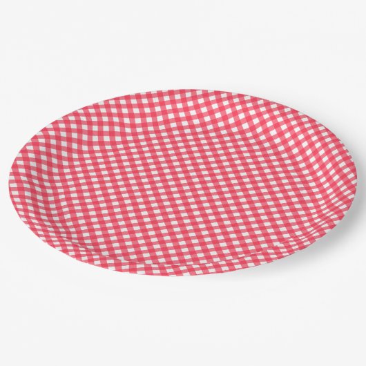 CHEX 7-WATERMELON-ROT-PAPIER-TELLER PAPPTELLER (Schrägansicht)