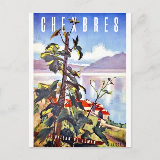 Chexbres, Aussicht von der Küste, Schweiz Postkarte (Vorderseite)