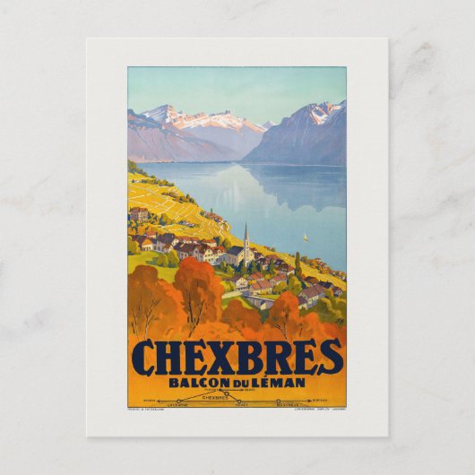 Chexbres Vintage Poster 1923 Postkarte (Vorderseite)