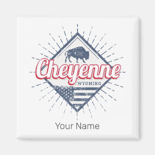 Cheyenne City Wyoming United Staaten Vintag USA Magnet