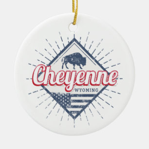 Cheyenne City Wyoming Vereinigte Staaten Vintage U Keramik Ornament