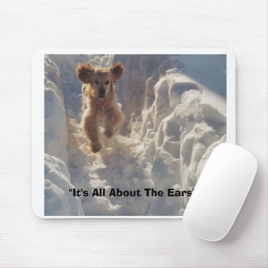 Cheyenne im Schnee, "es ist ganz über die Ohren " Mousepad (Mit Mouse)