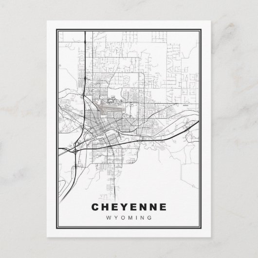 Cheyenne Map Postkarte (Vorderseite)